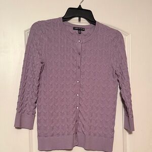 Cable & Gauge Lavender Cardigan Sweater